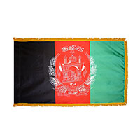 Afghanistan Indoor Nylon Flag with Fringe