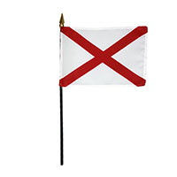 4 Inch (in) Height x 6 Inch (in) Length Alabama Nylon Desktop Flag