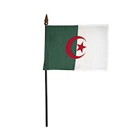 4 Inch (in) Height x 6 Inch (in) Length Algeria Nylon Desktop Flag