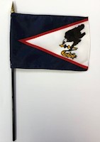 4 Inch (in) Height x 6 Inch (in) Length American Samoa Nylon Desktop Flag
