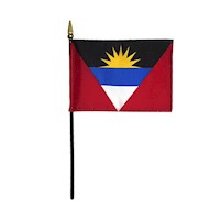 4 Inch (in) Height x 6 Inch (in) Length Antigua/Barbuda Nylon Desktop Flag