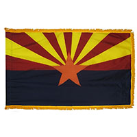 Arizona State Indoor Nylon Flag with fringe
