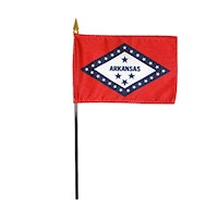 4 Inch (in) Height x 6 Inch (in) Length Arkansas Nylon Desktop Flag