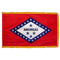 Arkansas State Indoor Nylon Flag with fringe