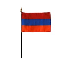 4 Inch (in) Height x 6 Inch (in) Length Armenia Nylon Desktop Flag