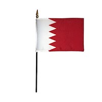 4 Inch (in) Height x 6 Inch (in) Length Bahrain Nylon Desktop Flag