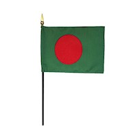 4 Inch (in) Height x 6 Inch (in) Length Bangladesh Nylon Desktop Flag