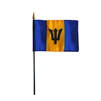 4 Inch (in) Height x 6 Inch (in) Length Barbados Nylon Desktop Flag