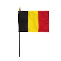 4 Inch (in) Height x 6 Inch (in) Length Belgium Nylon Desktop Flag
