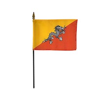 4 Inch (in) Height x 6 Inch (in) Length Bhutan Nylon Desktop Flag