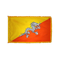 Bhutan Indoor Nylon Flag with Fringe