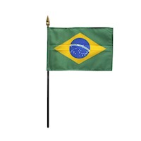 4 Inch (in) Height x 6 Inch (in) Length Brazil Nylon Desktop Flag