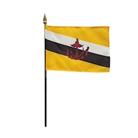 4 Inch (in) Height x 6 Inch (in) Length Brunei Nylon Desktop Flag