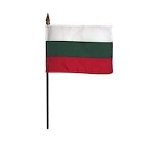 4 Inch (in) Height x 6 Inch (in) Length Bulgaria Nylon Desktop Flag