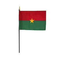 4 Inch (in) Height x 6 Inch (in) Length Burkina Faso Nylon Desktop Flag