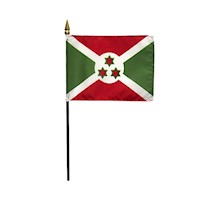 4 Inch (in) Height x 6 Inch (in) Length Burundi Nylon Desktop Flag