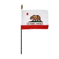 4 Inch (in) Height x 6 Inch (in) Length California Nylon Desktop Flag