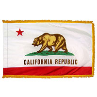 California State Indoor Nylon Flag with fringe