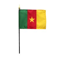 4 Inch (in) Height x 6 Inch (in) Length Cameroon Nylon Desktop Flag