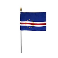 4 Inch (in) Height x 6 Inch (in) Length Cape Verde Nylon Desktop Flag