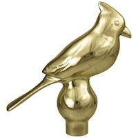 Golden Metal Cardinal Parade Pole Ornament