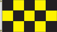 3 Feet (ft) Height x 5 Feet (ft) Length Yellow/Black Nylon Checkered Flag