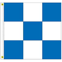 3 Feet (ft) Height x 3 Feet (ft) Length Blue/White Nylon Checkered Flag