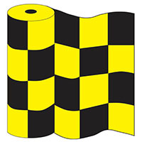 18 Inch (in) x 100 Yard (yd) Yellow/Black Checkered Bunting Polyethylene Flag Roll