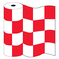 18 Inch (in) x 100 Yard (yd) Red/White Checkered Bunting Polyethylene Flag Roll