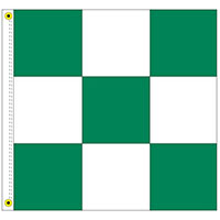 3 Feet (ft) Height x 3 Feet (ft) Length Green/White Nylon Checkered Flag
