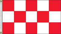 3 Feet (ft) Height x 5 Feet (ft) Length Red/White Nylon Checkered Flag