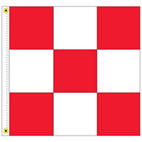 3 Feet (ft) Height x 3 Feet (ft) Length Red/White Nylon Checkered Flag