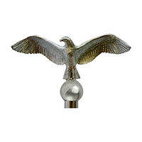 Classic Eagle, 8.5 Inch (in) Chrome Parade Pole Ornament