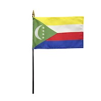4 Inch (in) Height x 6 Inch (in) Length Comoros Nylon Desktop Flag