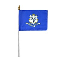 4 Inch (in) Height x 6 Inch (in) Length Connecticut Nylon Desktop Flag