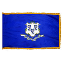 Connecticut State Indoor Nylon Flag with fringe
