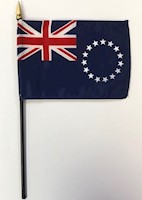 4 Inch (in) Height x 6 Inch (in) Length Cook Islands Nylon Desktop Flag