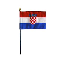4 Inch (in) Height x 6 Inch (in) Length Croatia Nylon Desktop Flag