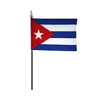 4 Inch (in) Height x 6 Inch (in) Length Cuba Nylon Desktop Flag