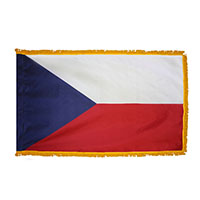 Czech Republic Indoor Nylon Flag with Fringe