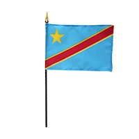 4 Inch (in) Height x 6 Inch (in) Length Dem. Rep. Of Congo Nylon Desktop Flag