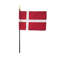 4 Inch (in) Height x 6 Inch (in) Length Denmark Nylon Desktop Flag