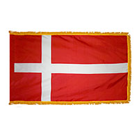 Denmark Indoor Nylon Flag with Fringe