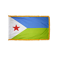 Djibouti Indoor Nylon Flag with Fringe