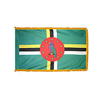 Dominica Indoor Nylon Flag with Fringe