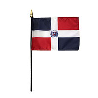 4 Inch (in) Height x 6 Inch (in) Length Dominican Rep. Nylon Desktop Flag