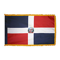 Dominican Republic Indoor Nylon Flag with Fringe