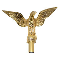 Golden Eagle, 10 Inch (in) Brass Parade Pole Ornament