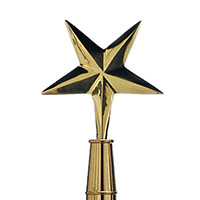 Eastern Star, 7 Inch (in) Brass Parade Pole Ornament