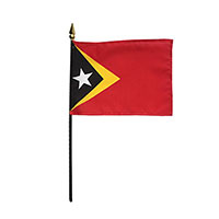 4 Inch (in) Height x 6 Inch (in) Length East Timor Nylon Desktop Flag